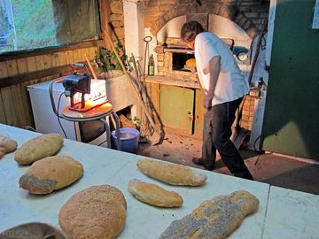 Jean, taking the bread out