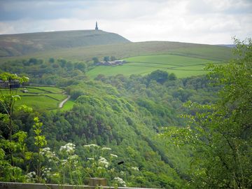 View across the valley to stoodley pike