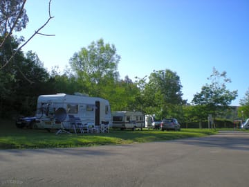Shaded pitches for motorhomes and touring caravans
