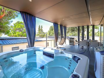 Spa bath on the covered terrace