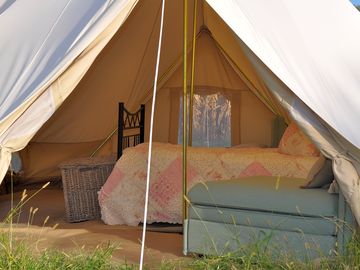 Inside the tent