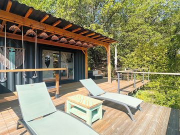 Sun loungers on the terrace