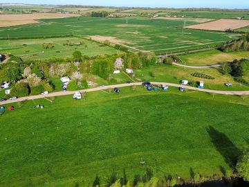 Aerial view of campsite