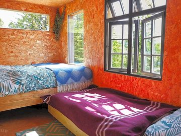 Cabin with the extra bed prepared
