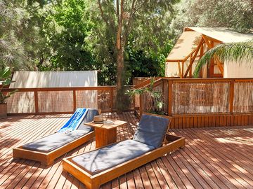 Private terrace and sunbeds