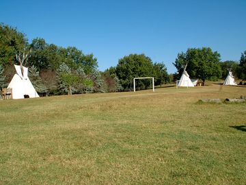 Grass pitches and tipis