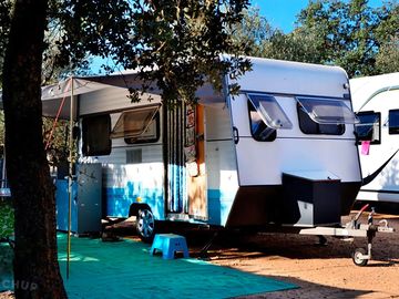 Partially shaded caravan pitches
