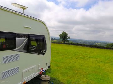 Panoramic countryside views from the campsite