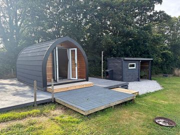Wooden camping pod
