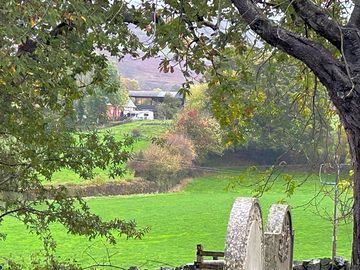 View from church of site
