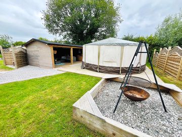 Executive yurt with entertainment area & hot tub