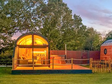 Pod exterior in the early evening