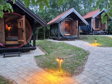 Lit path to barrels