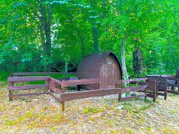 Pod with outdoor seating