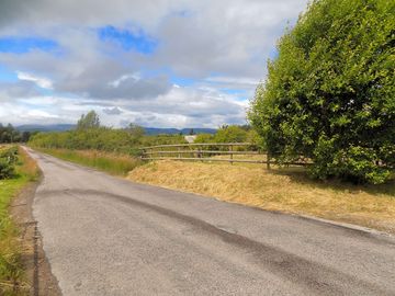 Single track road passing the stud
