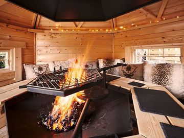 Barbecue hut interior