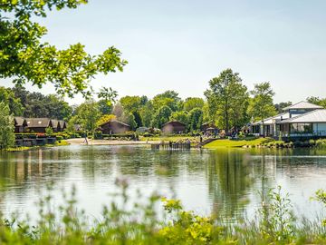 Lakeside view of the campsite