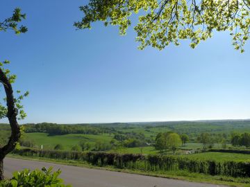 View across the surrounding hills