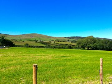 View from the field to the hills