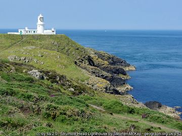Strumble head lighthouse is three miles away