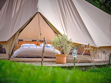 View inside bell tent