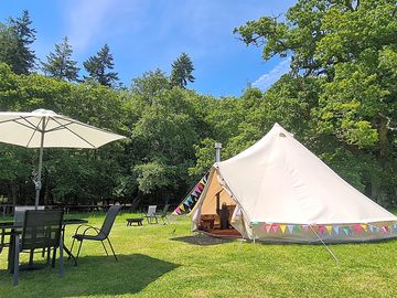 Exterior view of Red Bell Tent