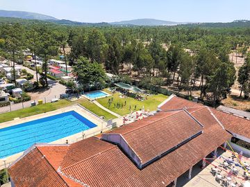 Aerial shot of the pool