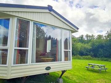 Static caravan exterior view