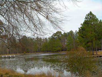 Spend your day fishing and relaxing out by the pond