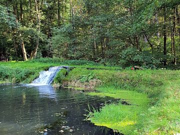 Waterfall at the fishing lake