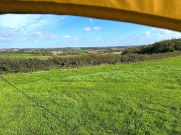 View outside bell tent