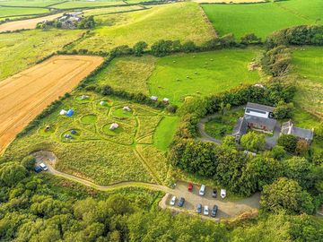 Aerial view of the campsite