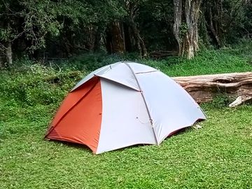 Pitched tent