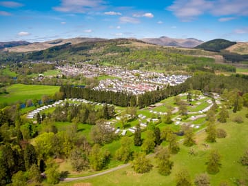 Aerial view of Callander Woods, with Callander and the Trossachs in the background (added by manager 23 Jul 2018)