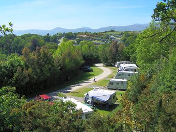 Hardstanding pitches in a woodland setting