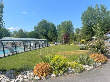 Heated covered swimming pool