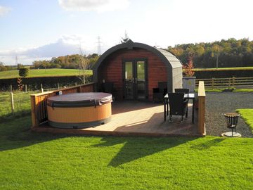 Private deck with hot tub