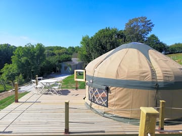 The deck and yurt (added by manager 31 May 2020)