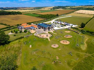 Aerial view of the site and Adventure Play at William's Den