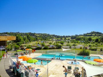 Swimming pool with rural view