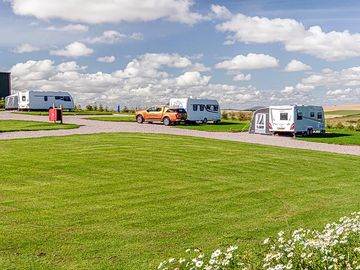 Fully hardstanding pitches with countryside views