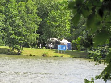 Looking over the river to the pitches