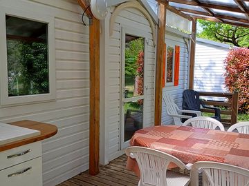 Covered private terrace