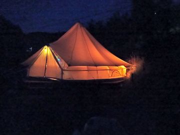 Bell tent in the evening