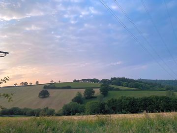 View of sunset from showers