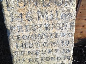 Milestone near mortimer's cross