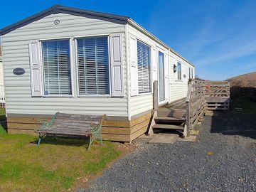 Decking outside the caravan