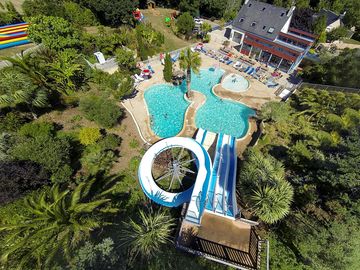 The pool and waterslides