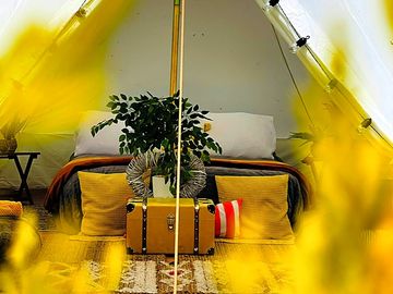 Interior of the superior 4 person bell tent