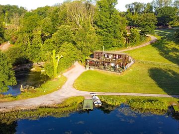 Café with terrace overlooking the lake
